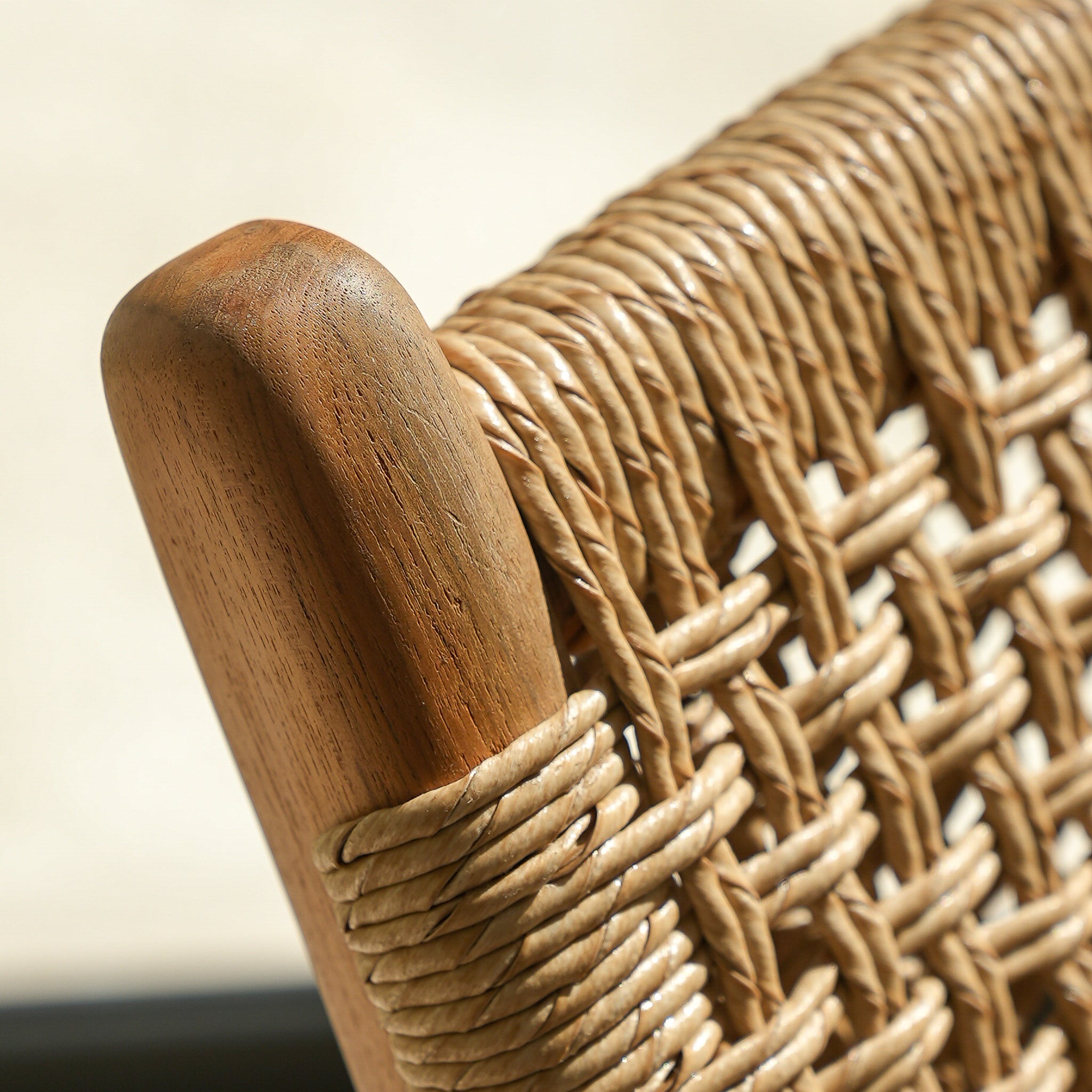 Zara Teak & Rattan Accent Armchair