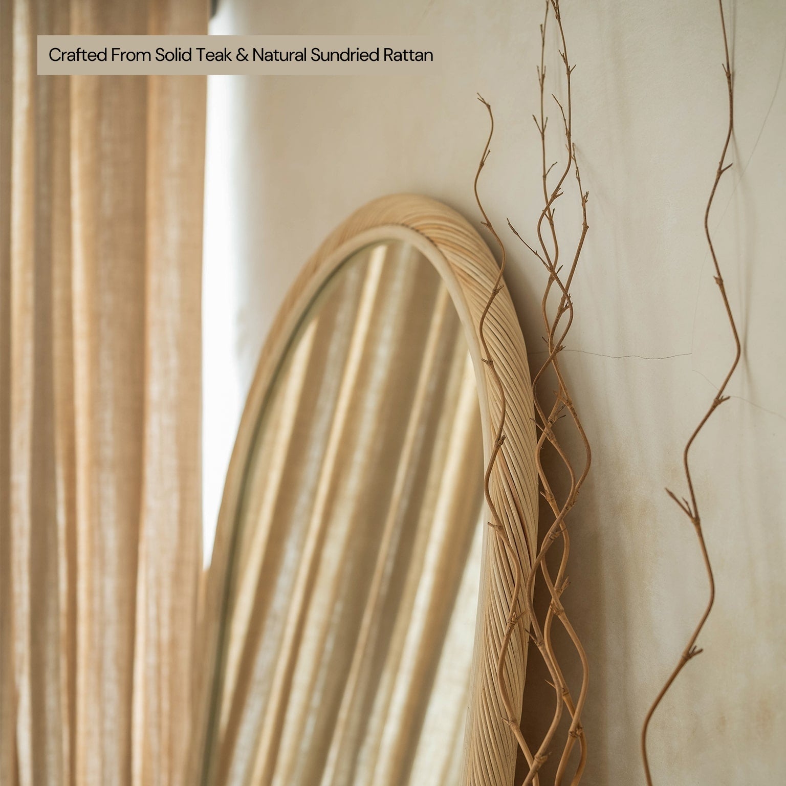 Citra Rattan Full Length Mirror