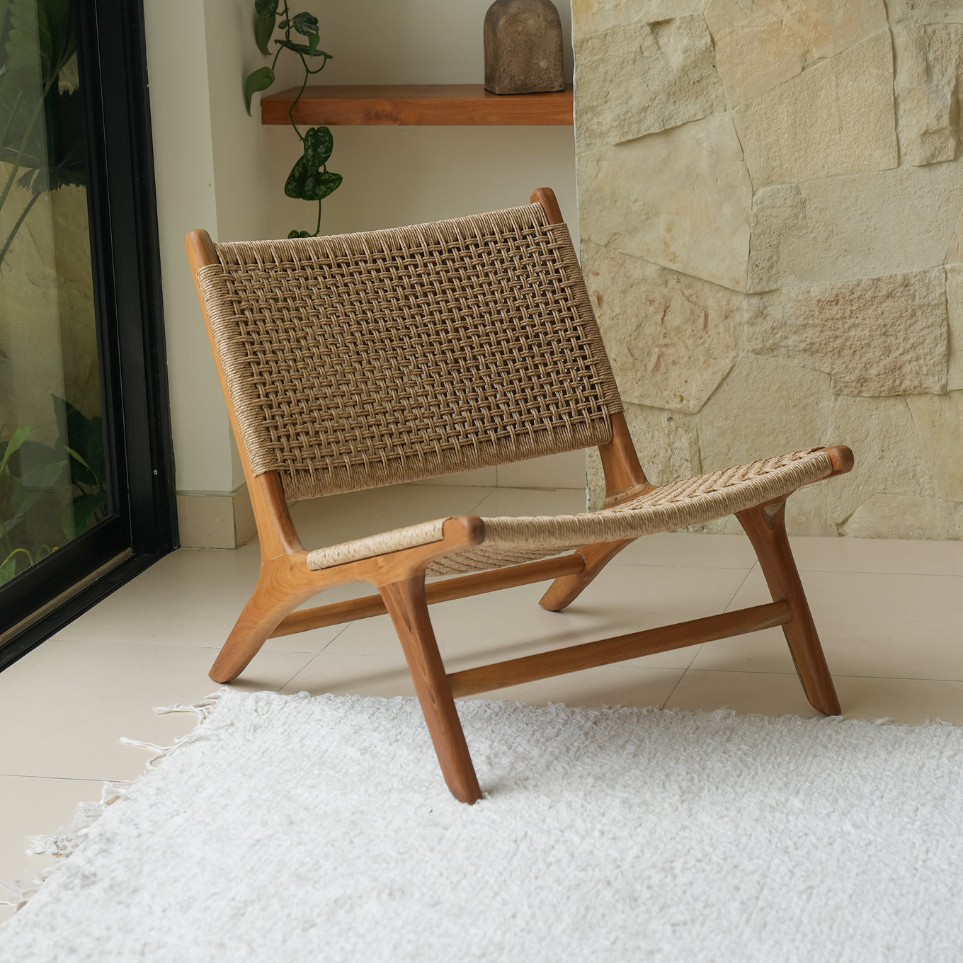 Zara Teak & Rattan Accent Chair