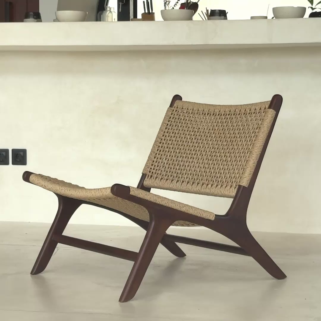 Load video: Zara Chocolate Rattan Accent Chair