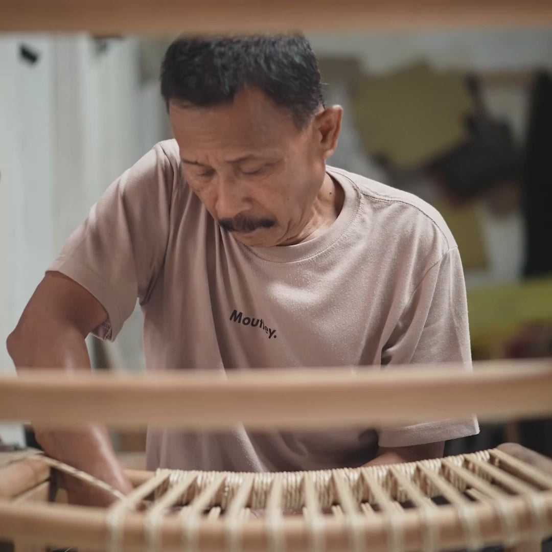 Load video: Zara Teak &amp; Rattan Bar Stool