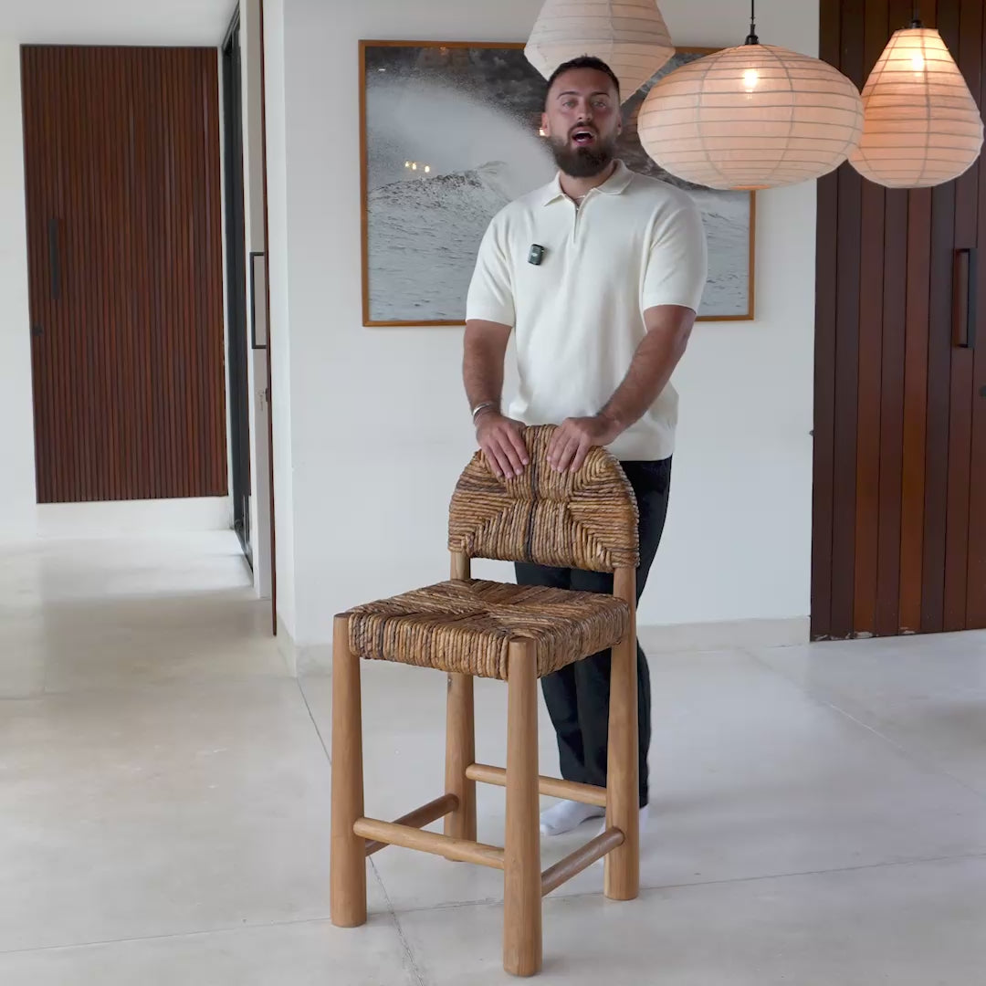 Load video: Loka Banana Leaf Bar Stool