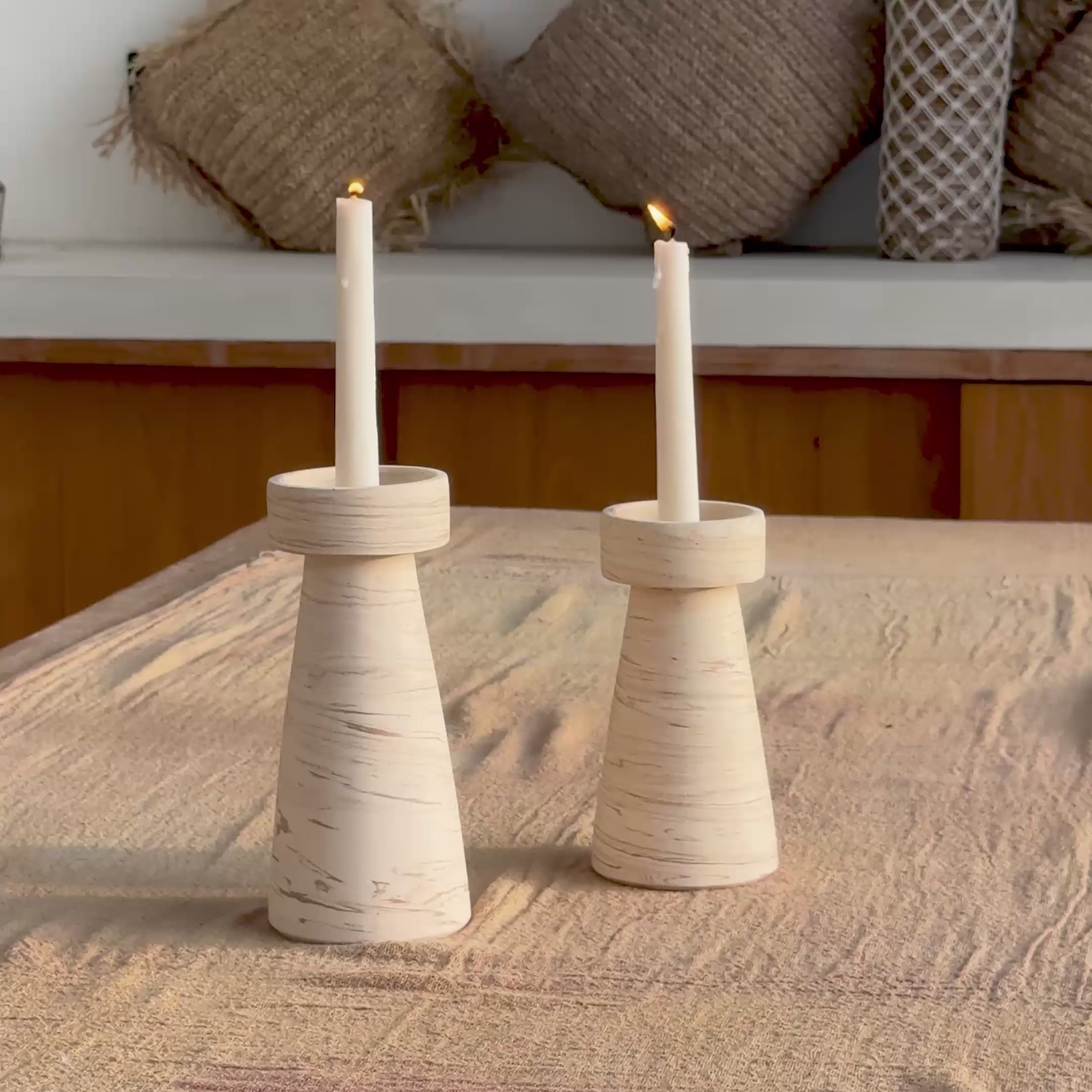 Load video: Cahaya Ceramic Taper Candle Holder