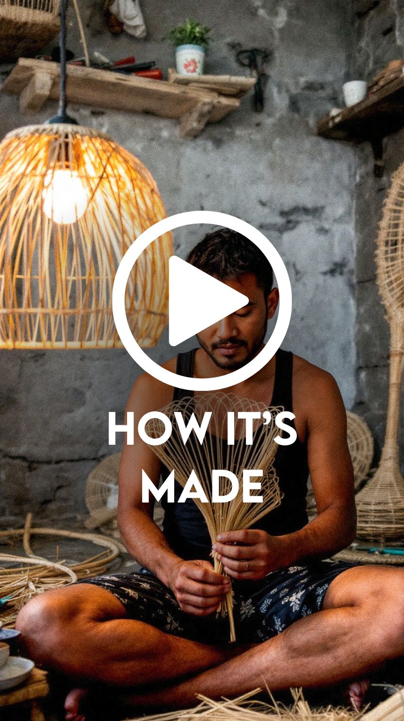 Load video: Matahari Rattan Lamp Shade