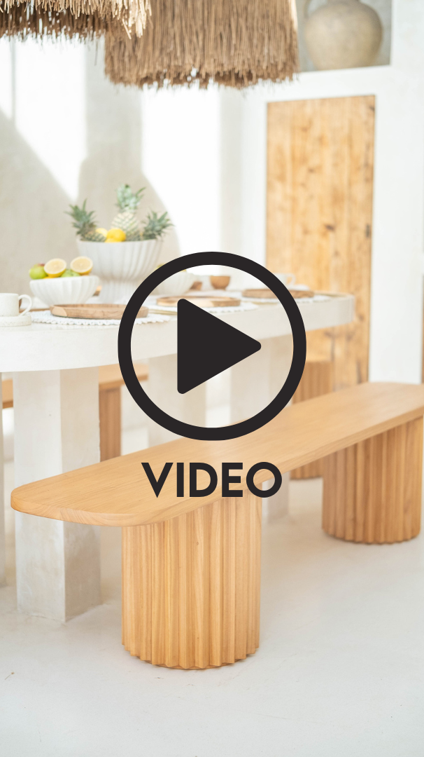 Load video: Mindi Fluted Wooden Dining Table