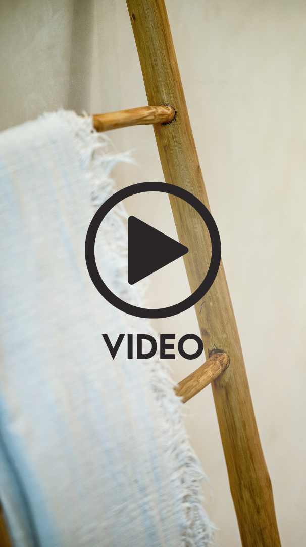 Load video: Mandi Towel Ladder Rack
