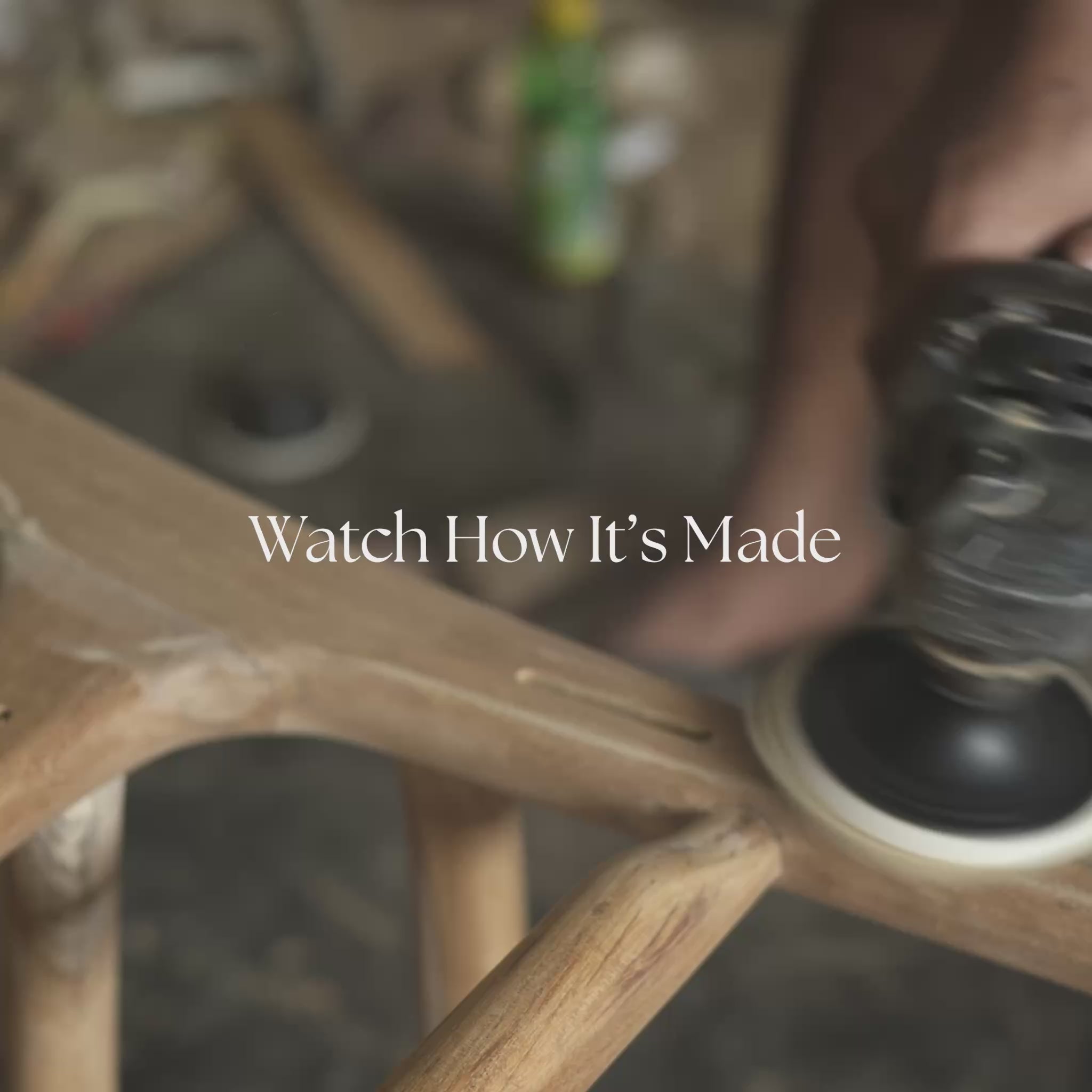 Load video: Zara Teak &amp; Rattan Accent Armchair