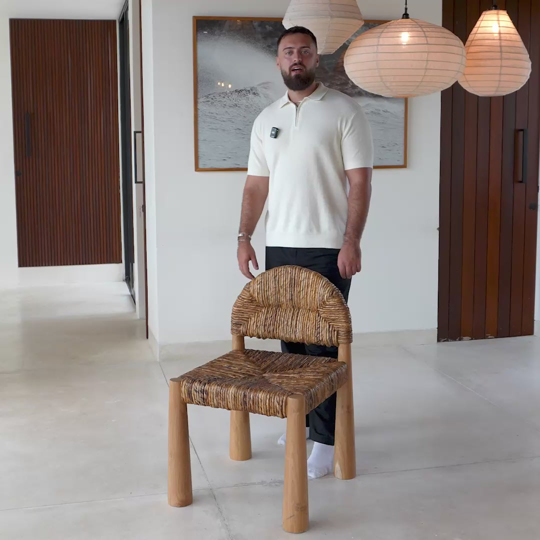 Load video: Loka Banana Leaf Dining Chair