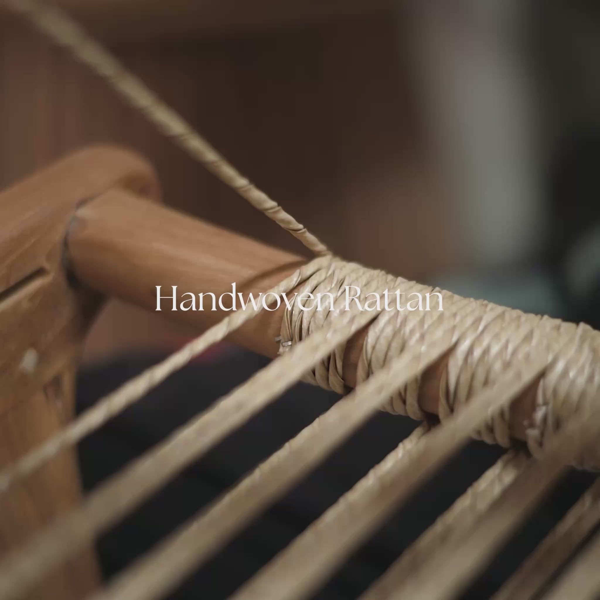 Load video: Zara Teak &amp; Rattan Accent Armchair