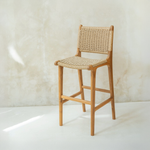 Zara Teak & Rattan Bar Stool
