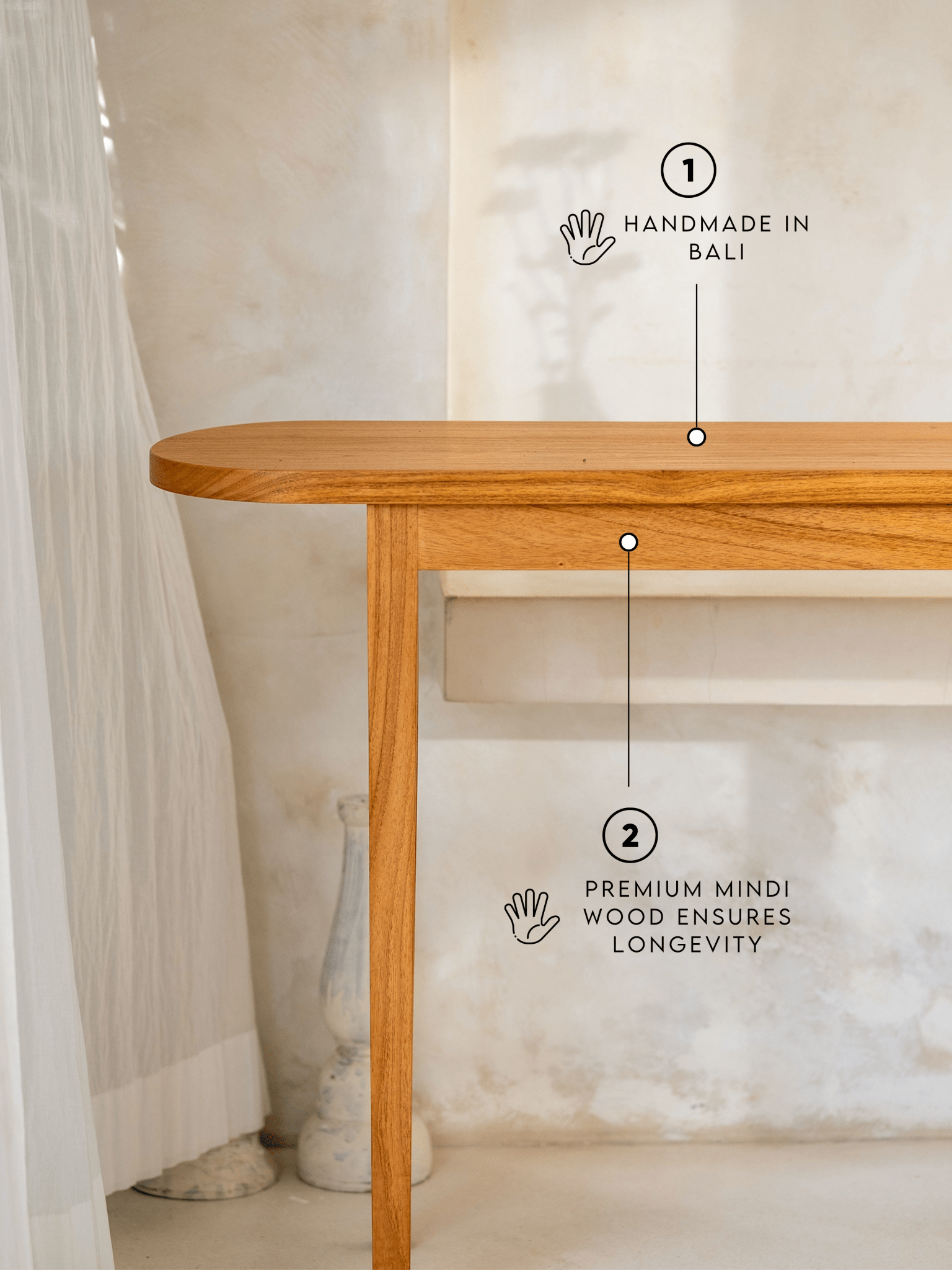 Sari Wooden Console Table - The Bali Concept