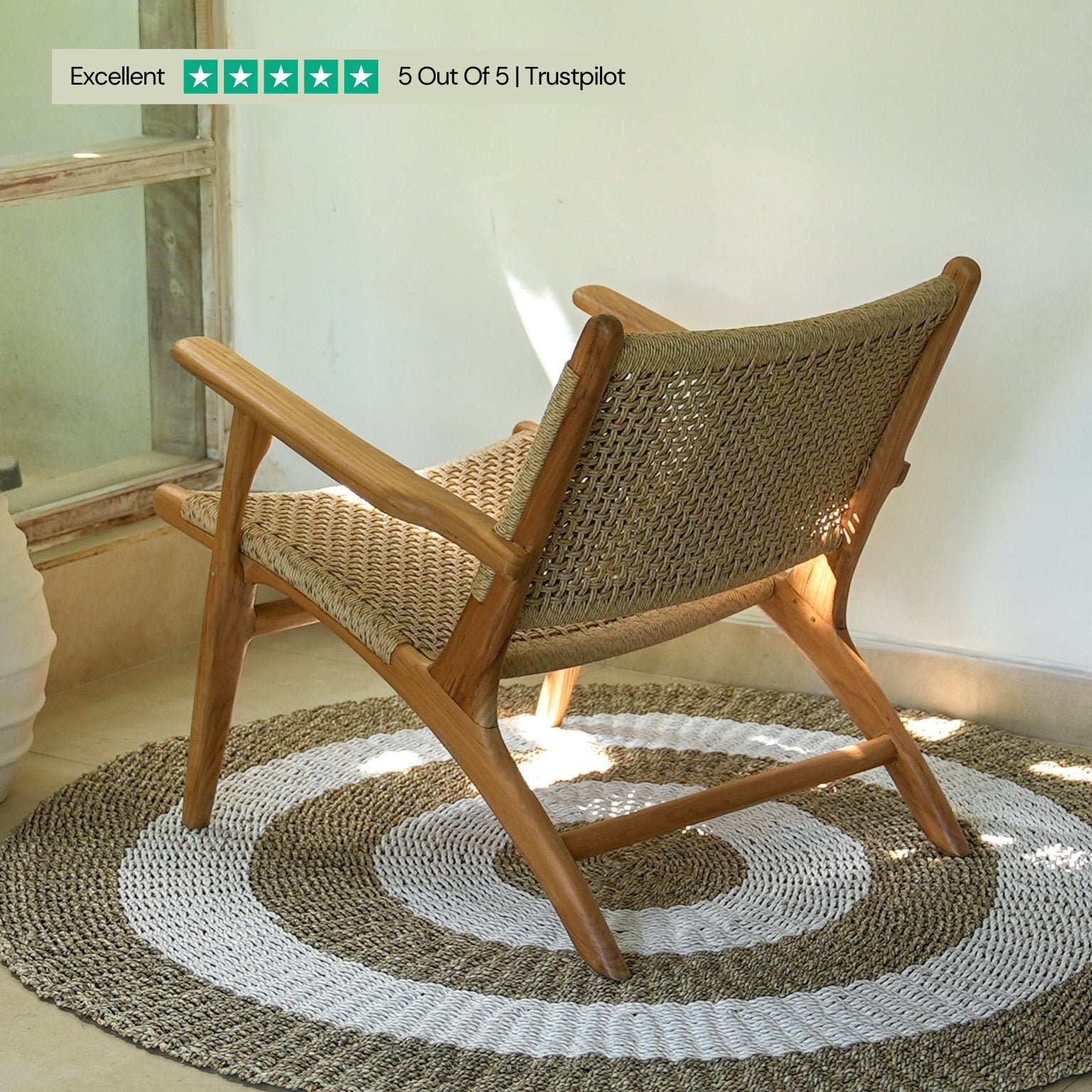 Zara Rattan Accent Chair With Armrest