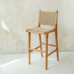 Zara Teak & Rattan Bar Stool